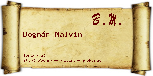 Bognár Malvin névjegykártya