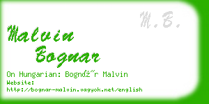 malvin bognar business card